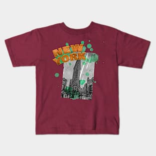 New York Drip - Orange/Green Kids T-Shirt